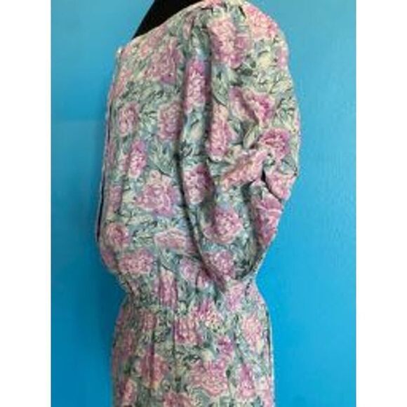 RE/DONE The Attico 80's Cottage Floral Shoulder Pads Mini Dress Covered Button S - Picture 4 of 11